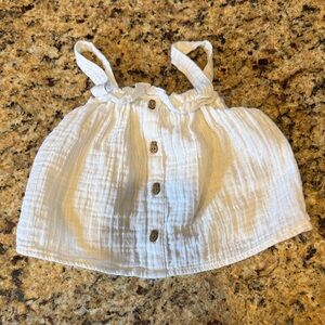 Old Navy White Button-Front Gauze Tank Top